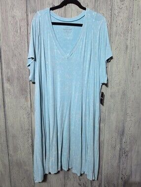 Torrid Blue Wash Super Soft V-Neck Trapeze Dress